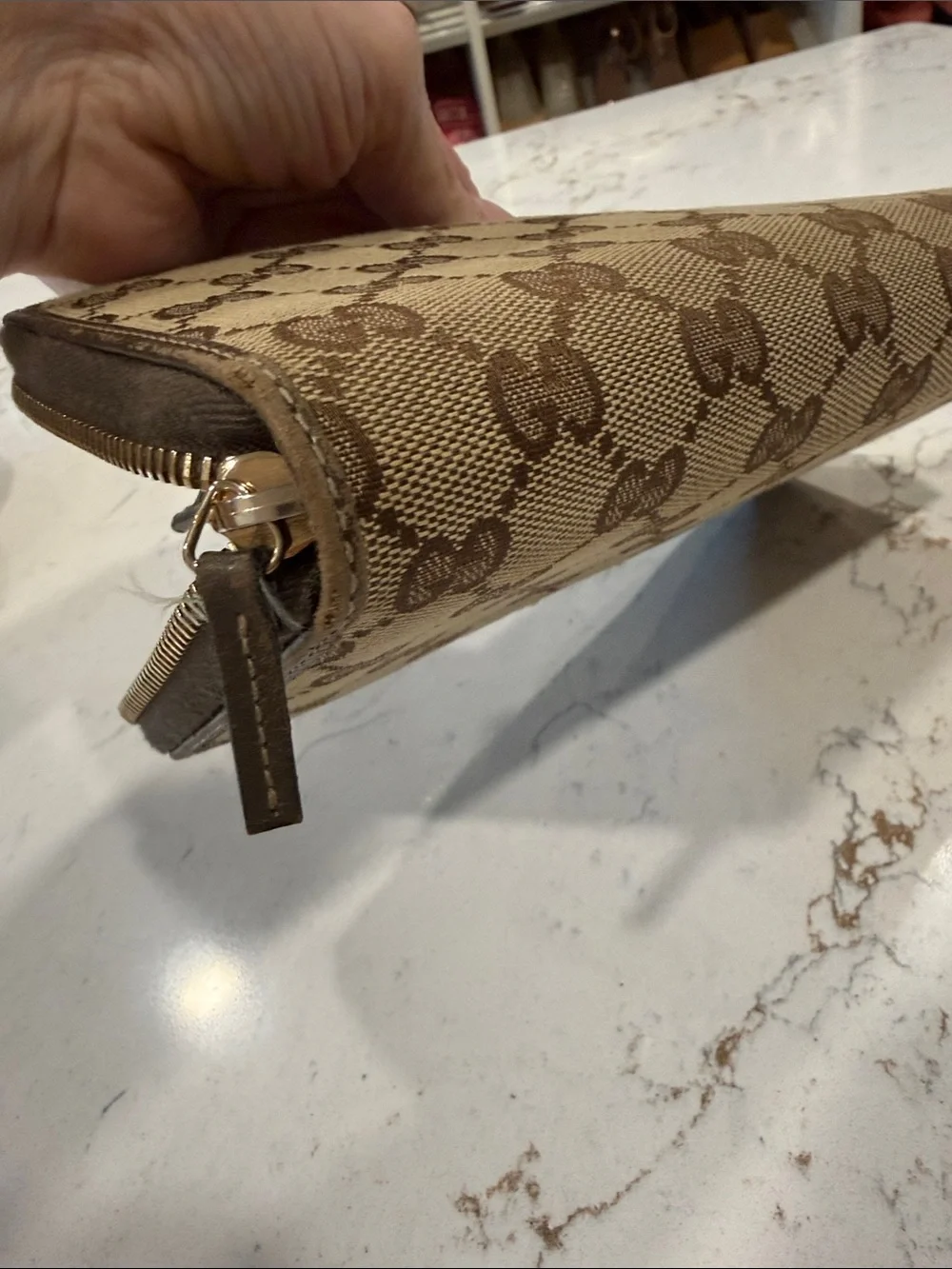 Gucci Brown GG Supreme Zip-Around Wallet - Picture 12 of 12